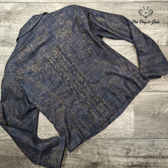 Coldwater Creek Petite Snap Front Denim Jacket Size P6 - Picture 5 of 5
